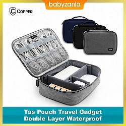 Copper Tas Pouch Gadget Double Layer Waterproof Travel Organizer